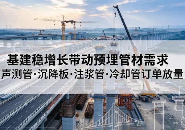 临清基建稳增长带动预埋监测管材需求，声测管、沉降板、注浆管订单持续放量